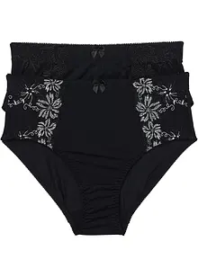 Formande trosa med broderi (2-pack), bonprix