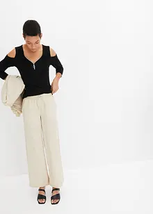 Cold shoulder-topp i följsam viskos, bonprix