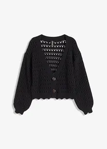 Cardigan med hålmönster av ren bomull, bonprix