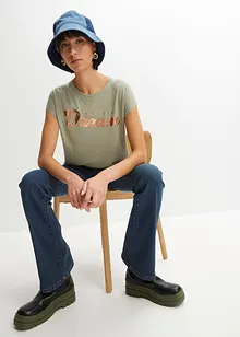 Lång topp med viskosandel, bonprix