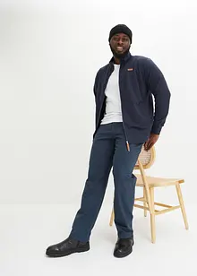 Sweatshirtjacka med ståkrage och detaljer i skinnimitation, bonprix