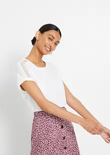 Avslappnad topp med spets, bonprix