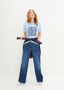 T-shirt med blomtryck, bonprix