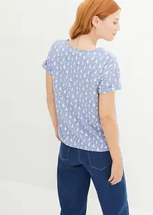 T-shirt med tryck och knytband, bonprix