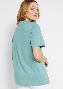 Vid lång topp med V-ringning (5-pack), kortärmad, bonprix