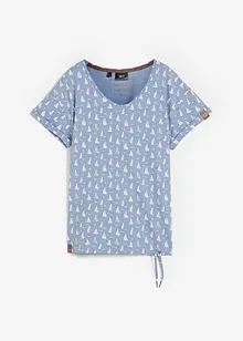 T-shirt med tryck och knytband, bonprix
