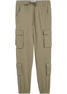 Stretchig cargobyxa i dra på-modell för barn, normal passform, bonprix