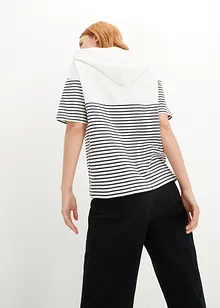 Sweatshirt med huva och kort ärm, bonprix