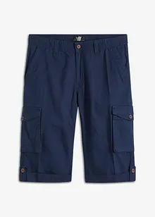 Långa bermudas i cargomodell med linneandel, Regular Fit, bonprix