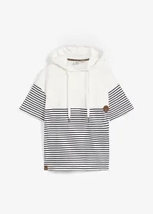 Sweatshirt med huva och kort ärm, bonprix