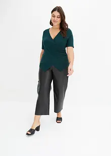 T-shirt med omlottlook i viskosmix, bonprix