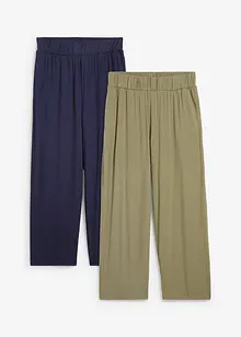 Vid 7/8-byxa med hög midja (2-pack), bonprix