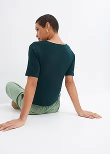 T-shirt med omlottlook i viskosmix, bonprix