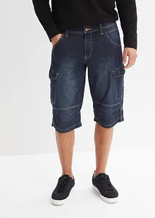 Långa jeansbermudas i cargomodell av tunt material, Relaxed Fit, bonprix