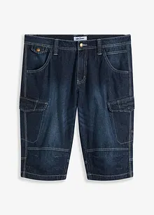 Långa jeansbermudas i cargomodell av tunt material, Relaxed Fit, bonprix