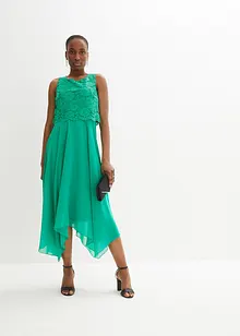 Chiffongklänning med spets av premiumkvalitet, bonprix