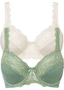 BH med bygel och fin spets (2-pack), bonprix