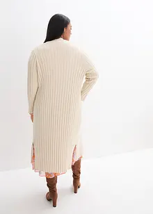 Lång cardigan med sidenandel, bonprix