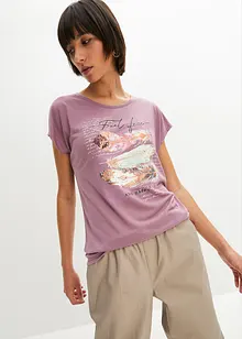 T-shirt med fjädertryck, bonprix
