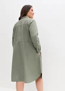 Knälång blusklänning i utility-stil med linne och resår i midjan, bonprix