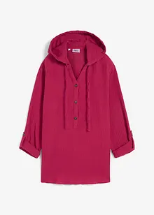 Muslinblus med luva i ren bomull, bonprix