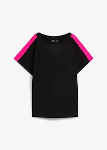 T-shirt av ekologisk bomull med neonfärgade ränder, bonprix