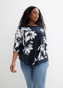 Trikåtunika med blommönster, bonprix