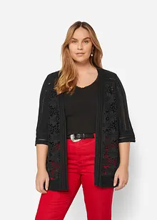 Cardigan med spets, bonprix