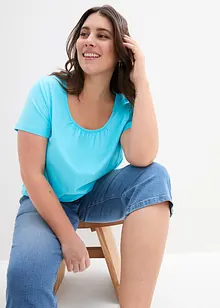 Topp av ren bomull, kortärmad, bonprix