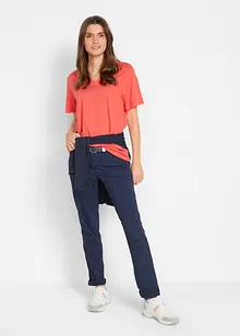 Vid lång topp med V-ringning (5-pack), kortärmad, bonprix