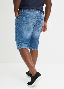 Dra på-bermudas i tunn denim, Slim Fit, bonprix