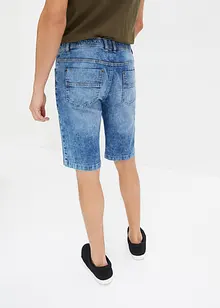 Dra på-bermudas i tunn denim, Slim Fit, bonprix