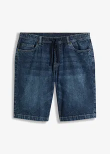 Dra på-bermudas i tunn denim, Slim Fit, bonprix