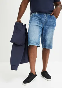 Dra på-bermudas i tunn denim, Slim Fit, bonprix