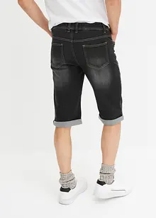 Stretchiga jeansbermudas med broderi, Regular Fit, bonprix