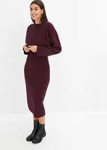Stickad klänning och topp (2 delar), bonprix