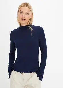 Ribbstickad långärmad T-shirt, bonprix