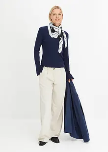 Ribbstickad långärmad T-shirt, bonprix