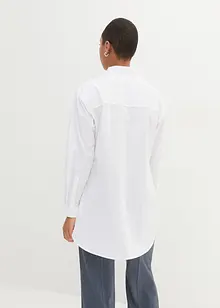 Lång blus i poplin med vridning och långa ärmar, bonprix