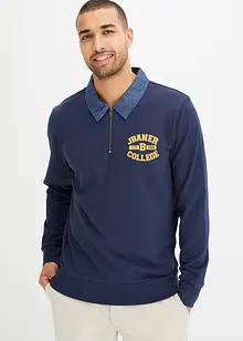 Sweatshirt med pikékrage, bonprix