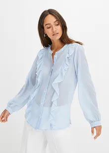 Blus med volang, bonprix