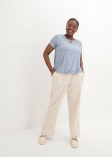 Kortärmad topp med resår, bonprix