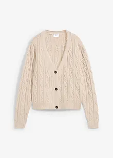 Cardigan med flätstickning, bonprix