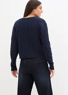 Cardigan med flätstickning, bonprix