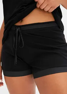 Pyjamas med shorts i viskos och satin, bonprix