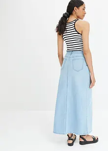 Maxi-jeanskjol med slits, bonprix