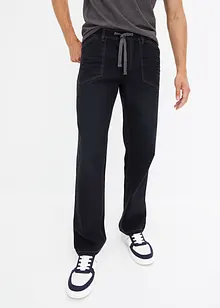 Dra på-jeans med bekvämt snitt, loose fit, straight, bonprix