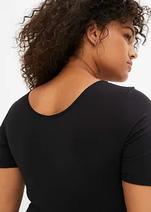 Body i modal med spets och halvlånga ärmar, bonprix