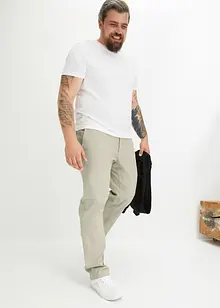 Stretchiga chinos med ekologisk bomull, Loose Fit, Straight, bonprix