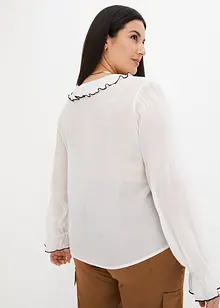 Blus med volang, bonprix